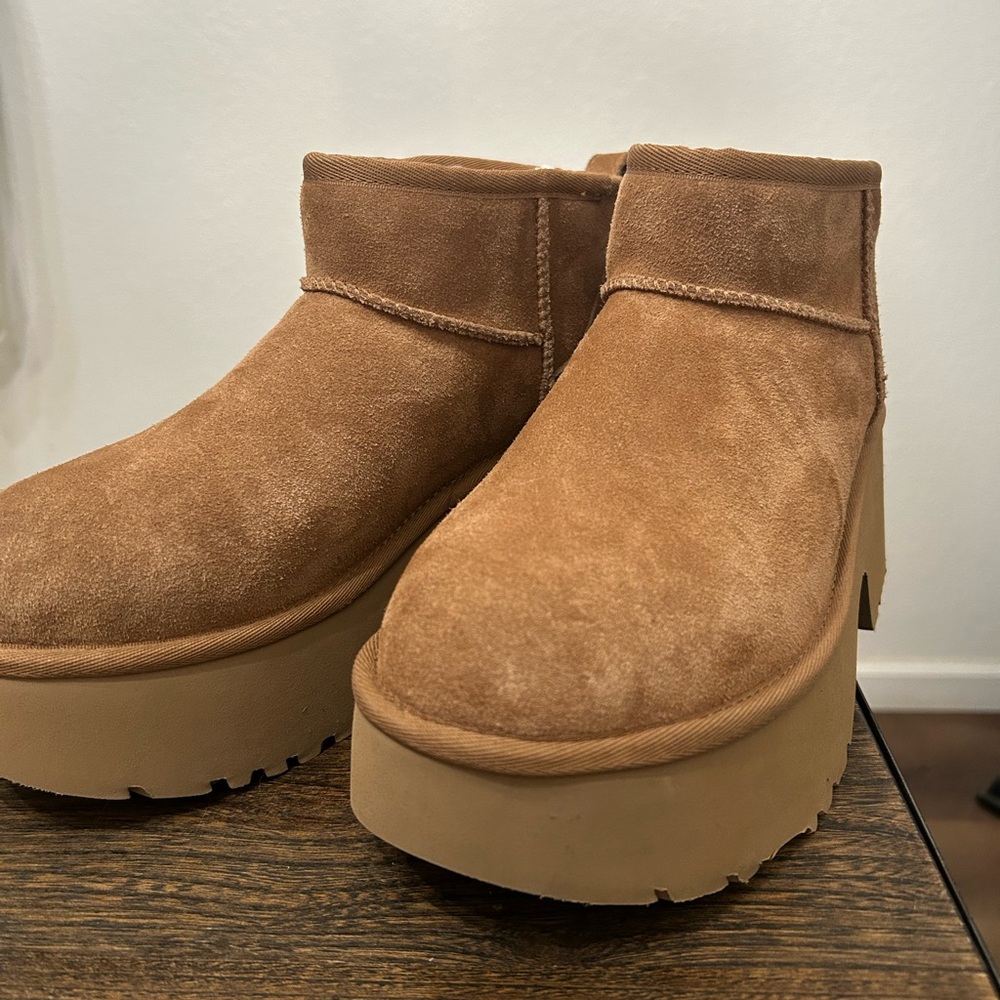UGG Women's Classic Ultra Mini New Heights Boots - Chestnut - Picture 5 of 7